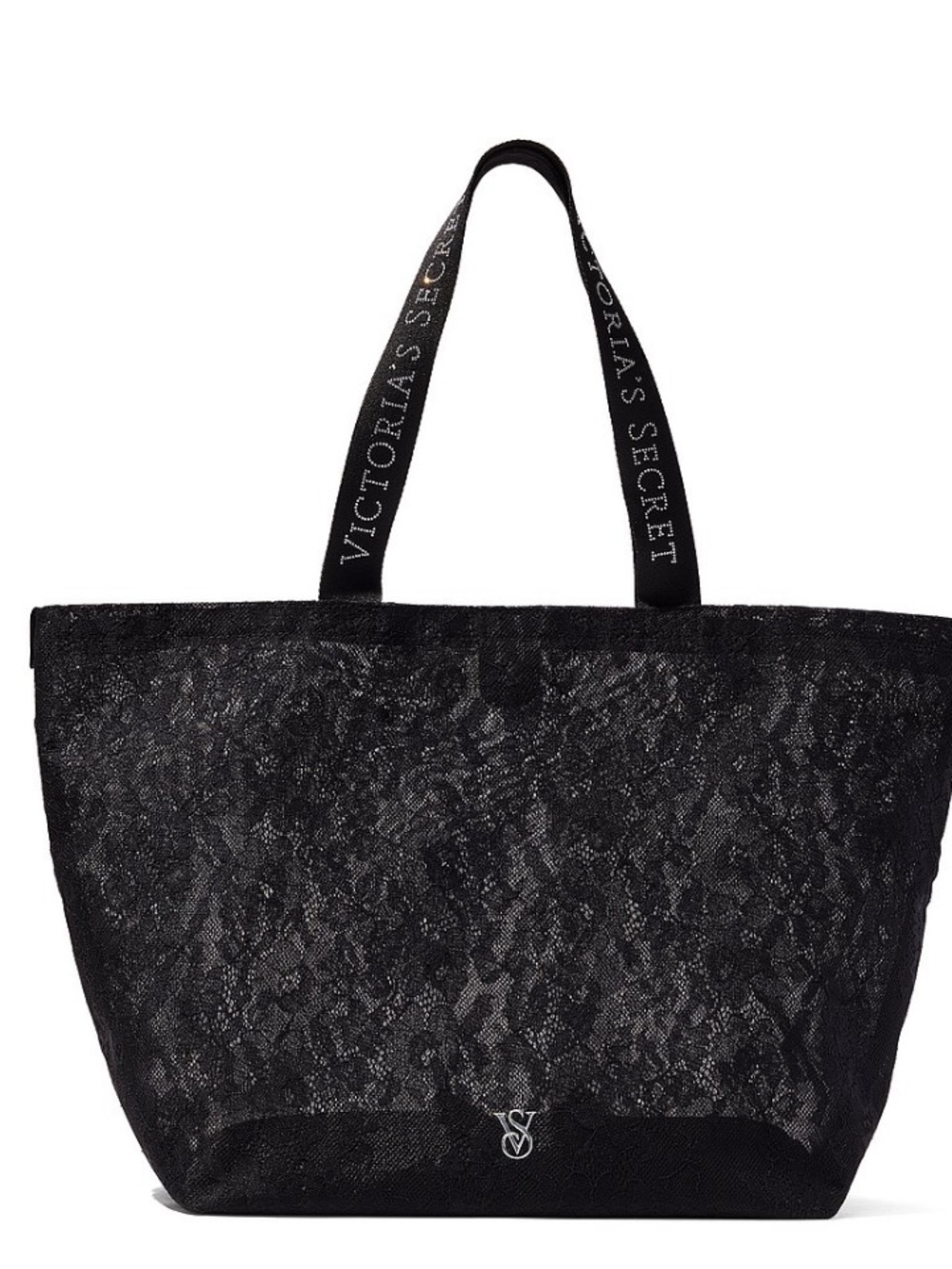 Victoria's Secret Black Lace Tote Bag New - Picture 3 of 3